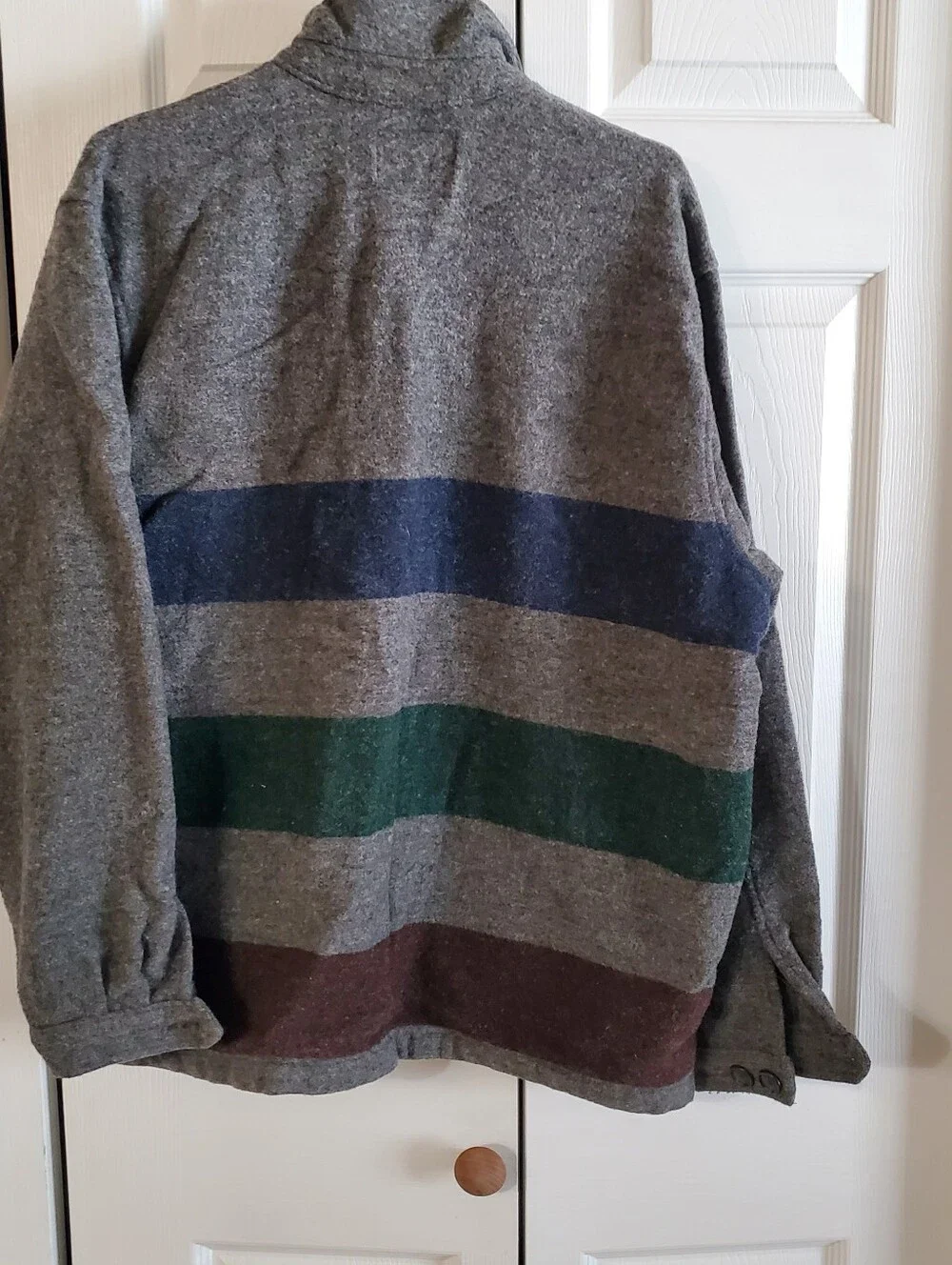 J CREW OARSMAN WOOL BLEND LARGE. MENS. VINTAGE PULL OVER JACKET SWEATER
